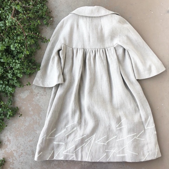 SOLD Anthropologie Elevenses Diagonals Linen Coat - Picture 5 of 8